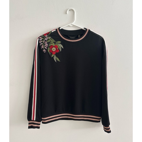 TED BAKER Maddeyy Embroidered Trim Sweater Black | 4 - Picture 5 of 11